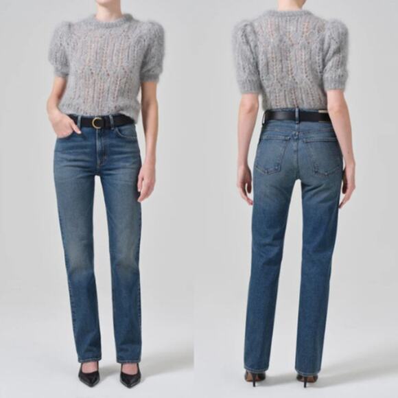 NEW Citizens of Humanity Zurie Jeans Slim Straight High Rise Eugene Blue Size 28 - Picture 1 of 14